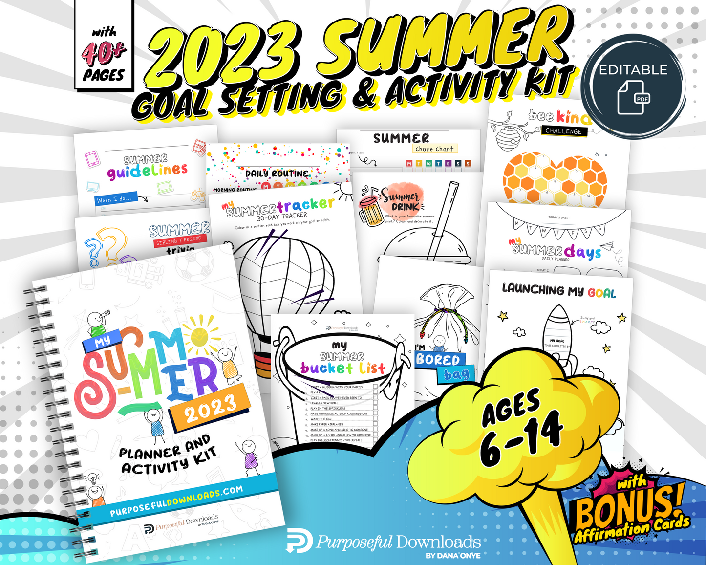 Summer Goals Planner and Activity Kit