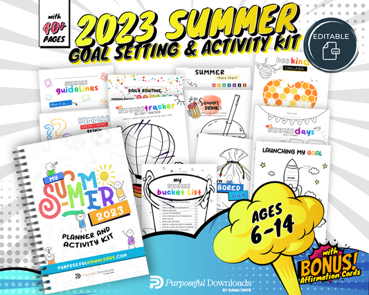 Summer Goals Planner and Activity Kit