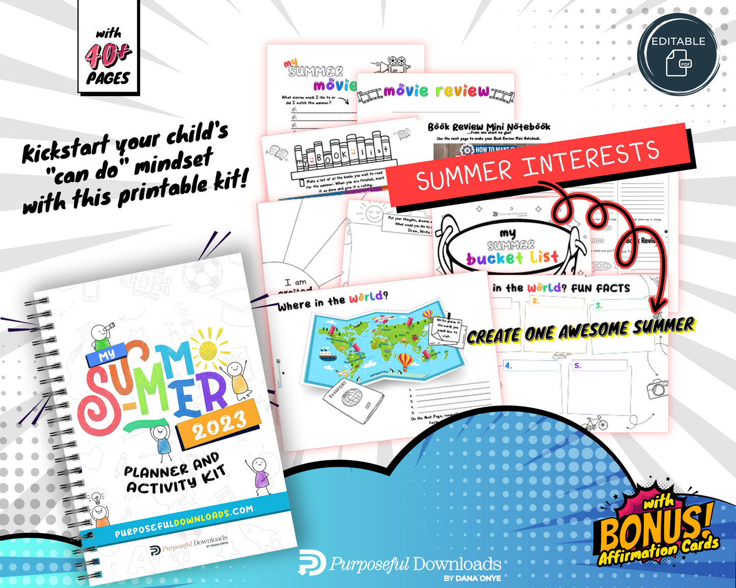 Summer Goals Planner and Activity Kit