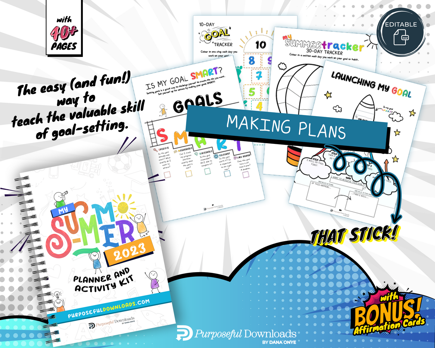 Summer Goals Planner and Activity Kit