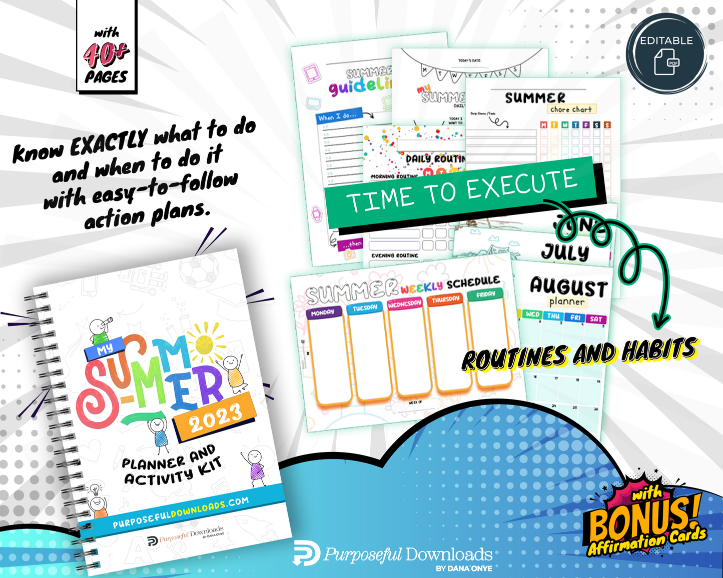 Summer Goals Planner and Activity Kit