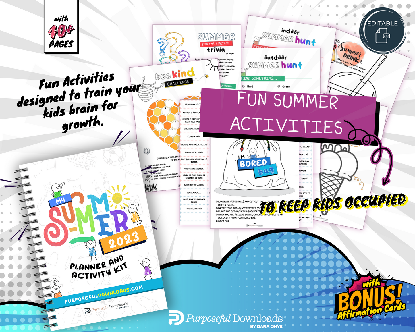 Summer Goals Planner and Activity Kit