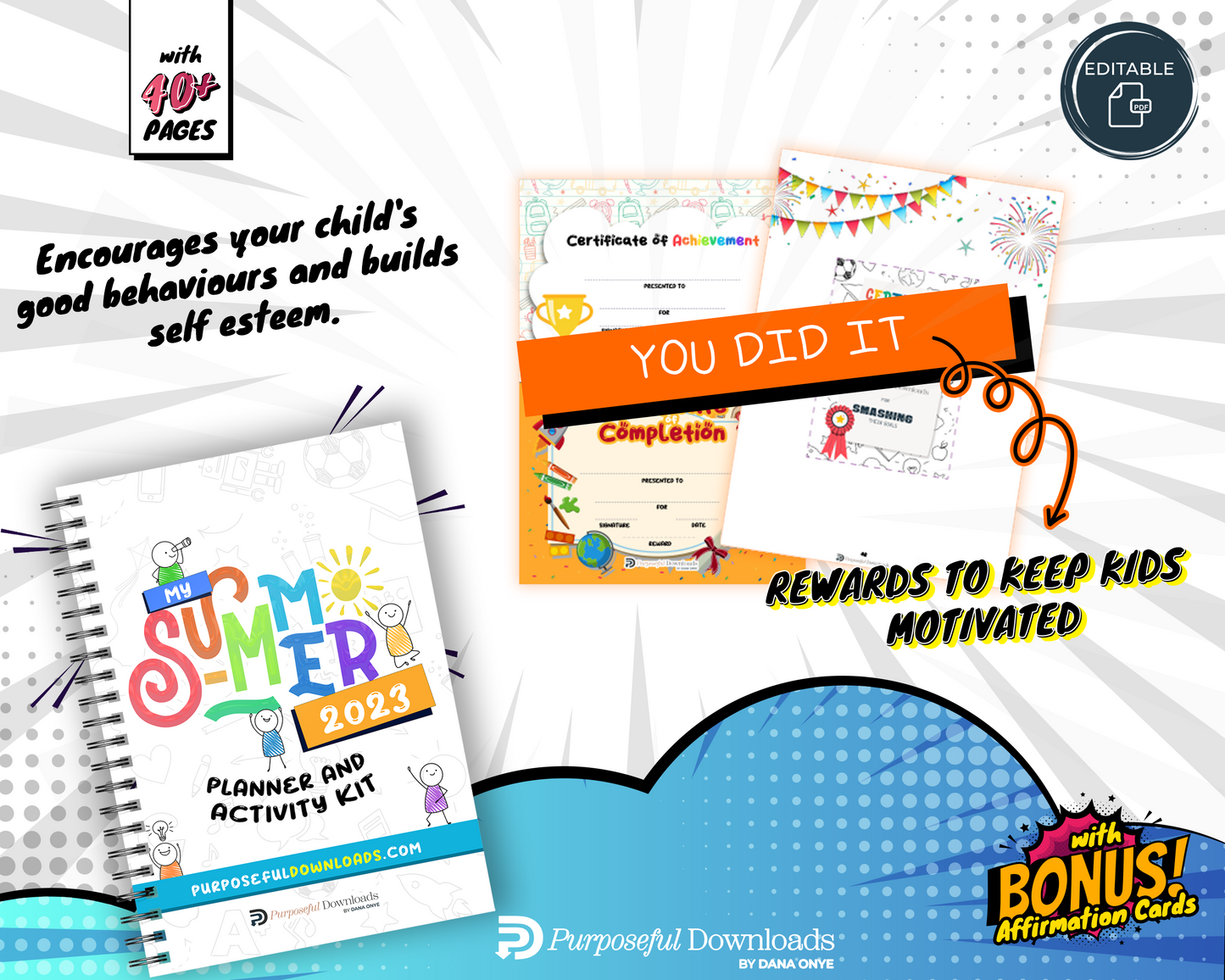 Summer Goals Planner and Activity Kit