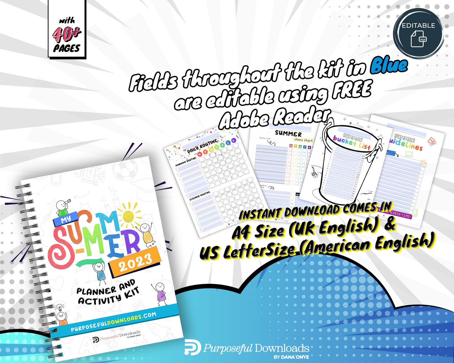 Summer Goals Planner and Activity Kit