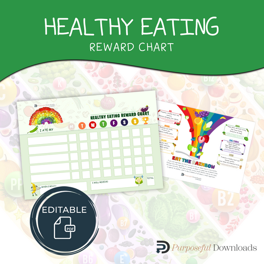 Healthy Eating Reward Chart [EDITABLE]]