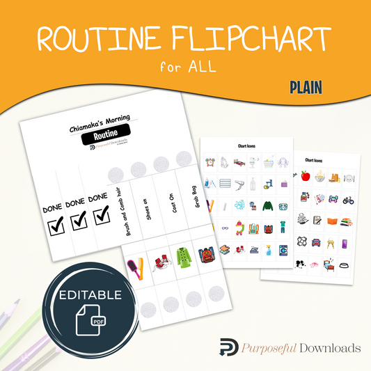 Plain Routine Flipchart for ALL  [EDITABLE]